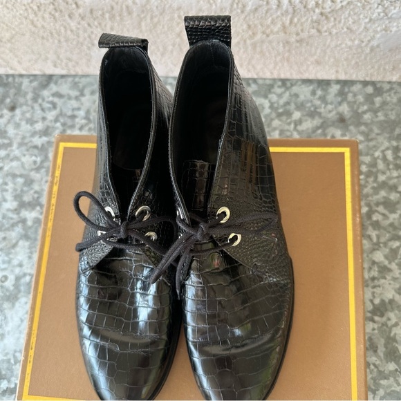 Rag & Bone  Audrey black croco eather desert boot womens 8 - Picture 9 of 15